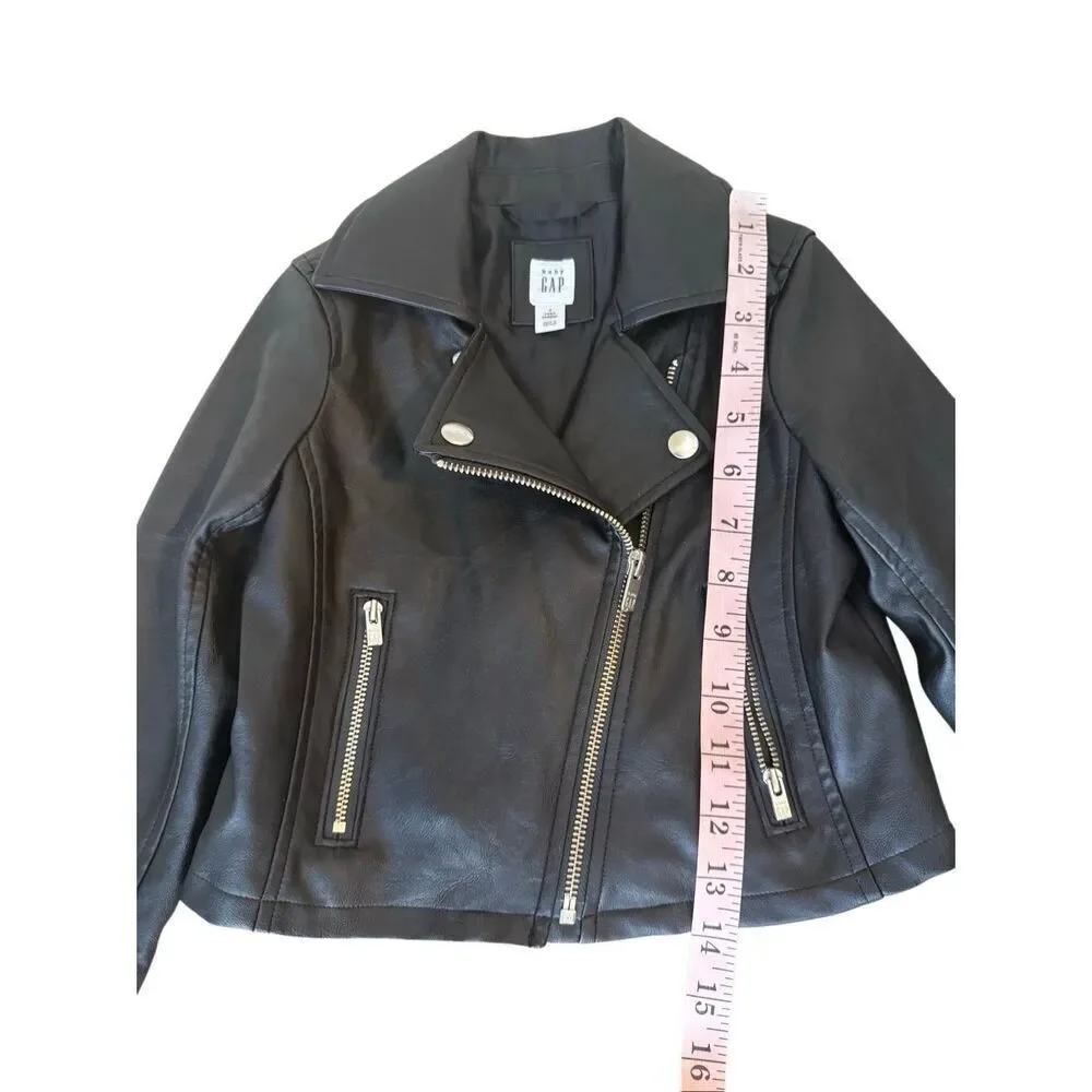Baby GAP Toddler Faux Leather Moto Jacket Size 3T